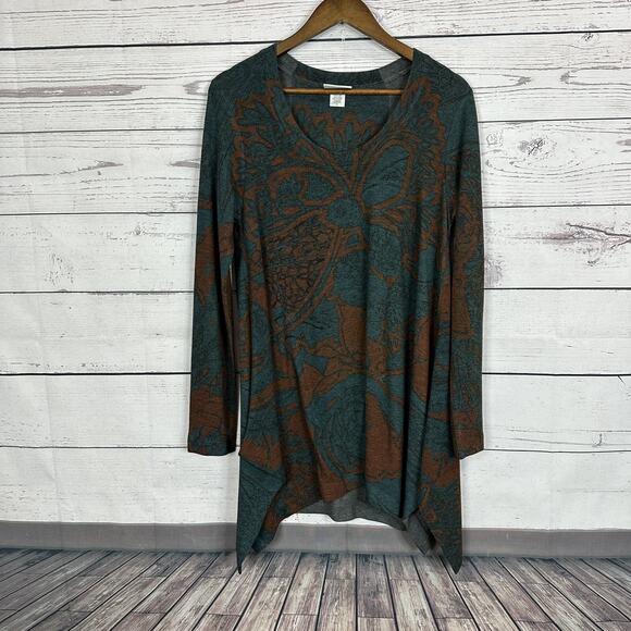Soft Surroundings Tops - Soft Surroundings Tunic Womens Medium Green Renaissance Shirt Drapey Knit